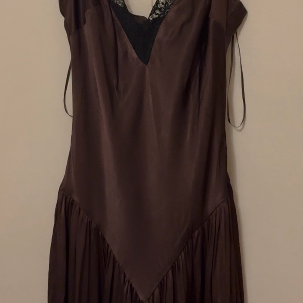 Revolve - Aderia Lace Detail Maxi Dress in Dark Choco - Picture 7 of 9